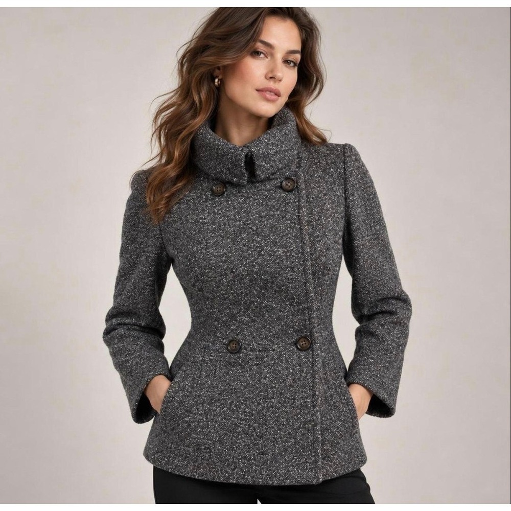Banana Republic Mad Men Women's Blazer Wool Silk Tweed Jacket Mod Quiet Luxury 6